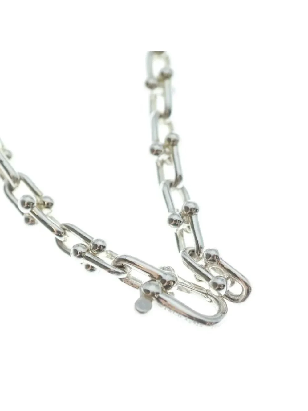 Tiffany & Co Micro Link Blurscuffs Cut Silver Bracelet